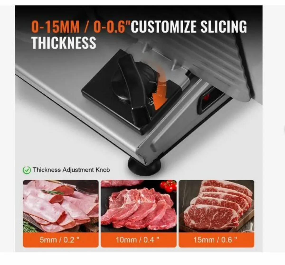 Meat Slicer, 180W Electric Deli Food Slicer - Image 2