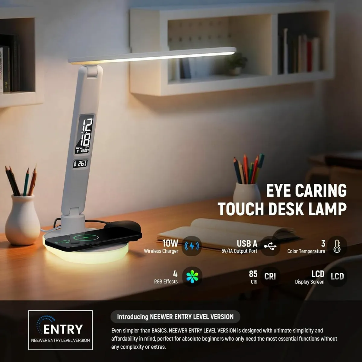LED Desk Lamp USB Output Phone Charging 3 Modes - Image 3