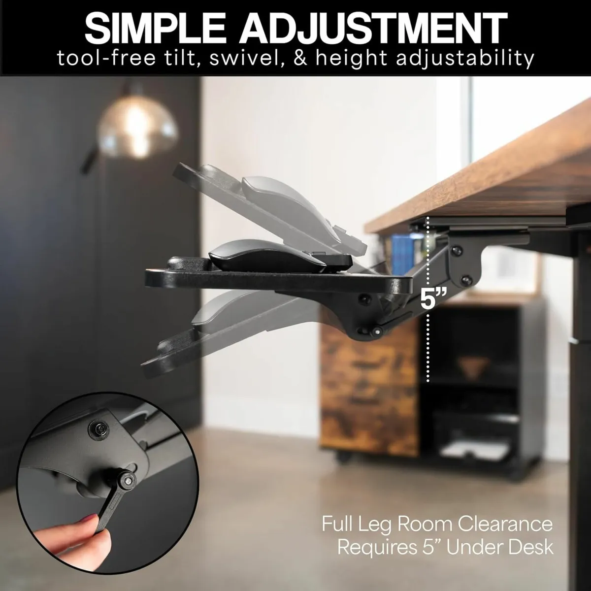 djustable Computer Keyboard Mouse Platform Tray - Image 2