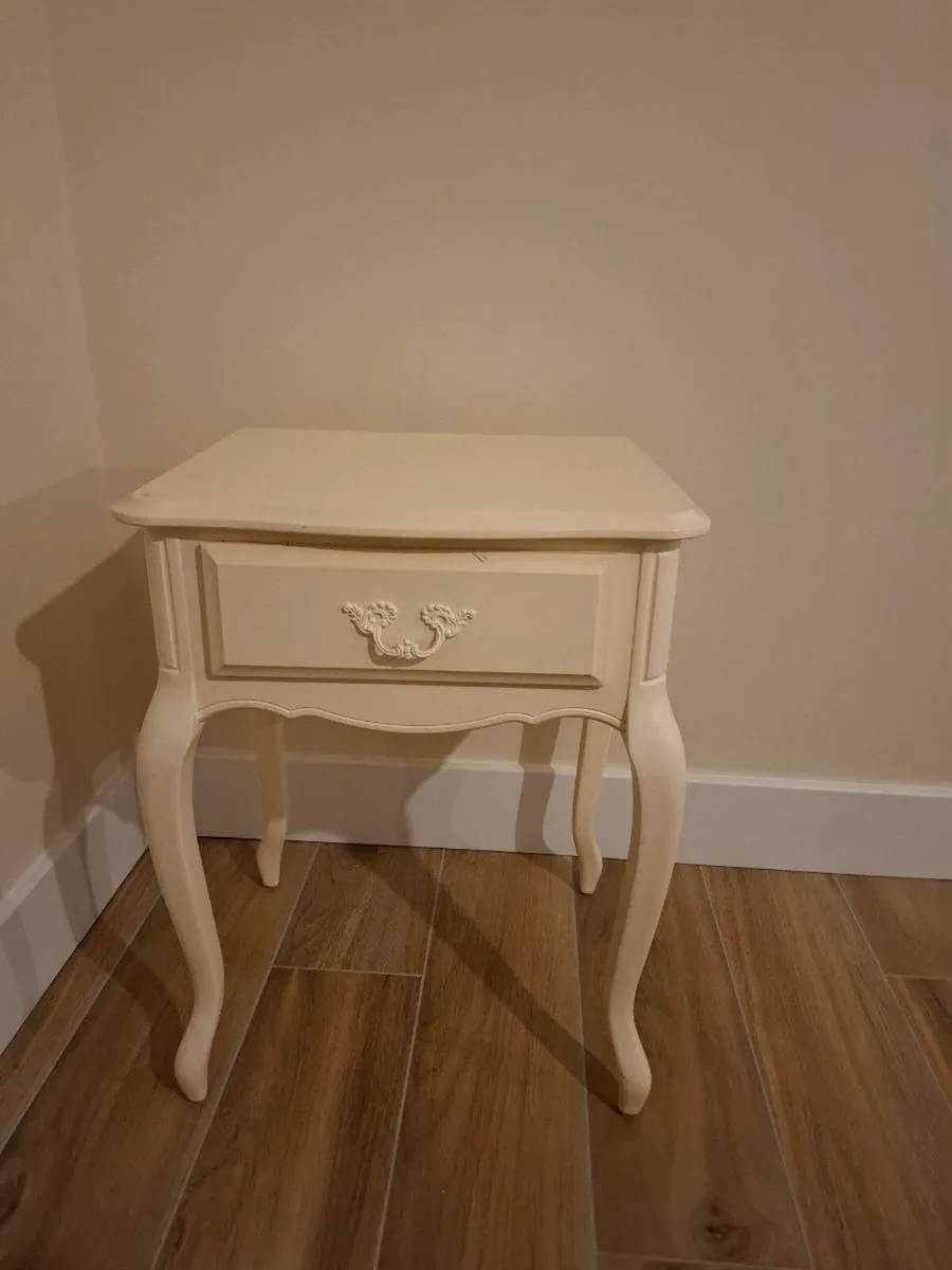 Laura Ashley Bedside Locker / Side Table – Cream, - Image 1