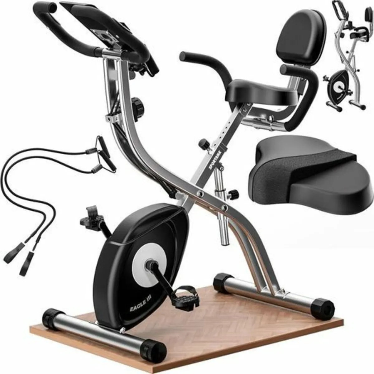 Foldable Exercise Bike 10 Levels 7 Seat Heights LC - Image 3