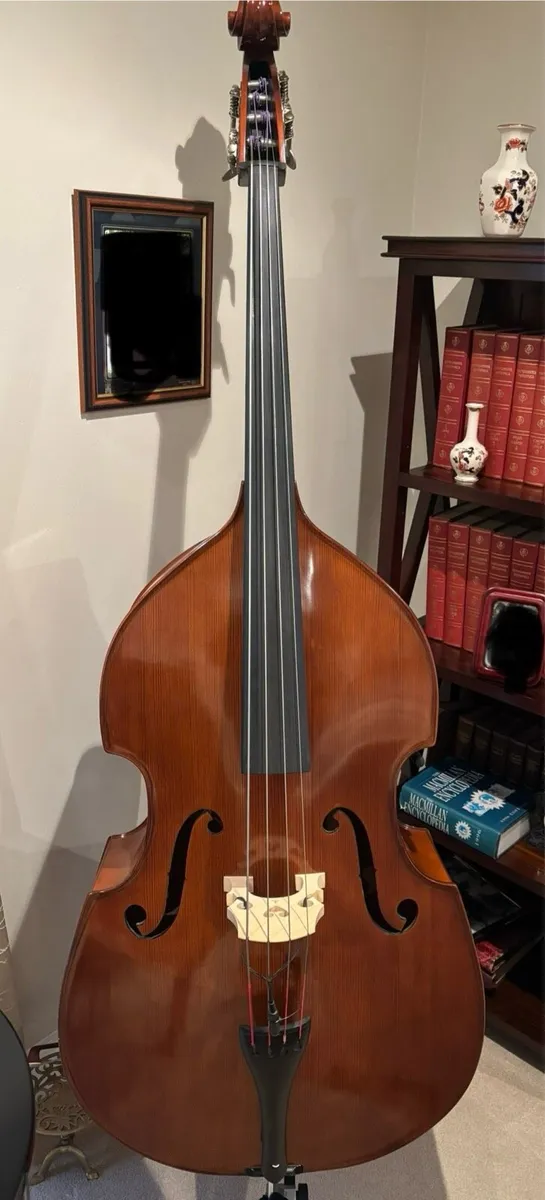 Double bass 3/4 size with stand and soft case - Image 1