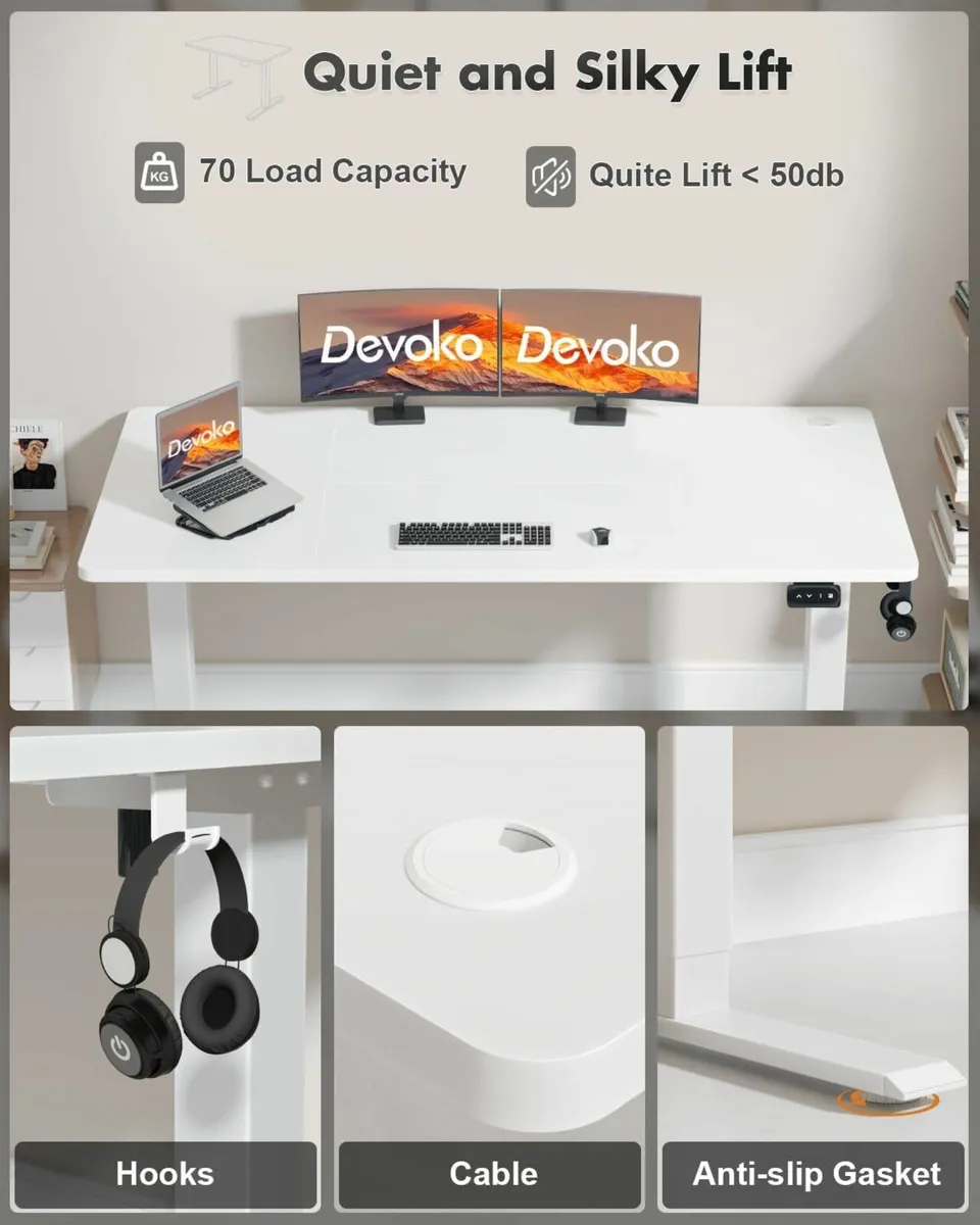 Electric Standing Office Desk 120x60cm Table - Image 4