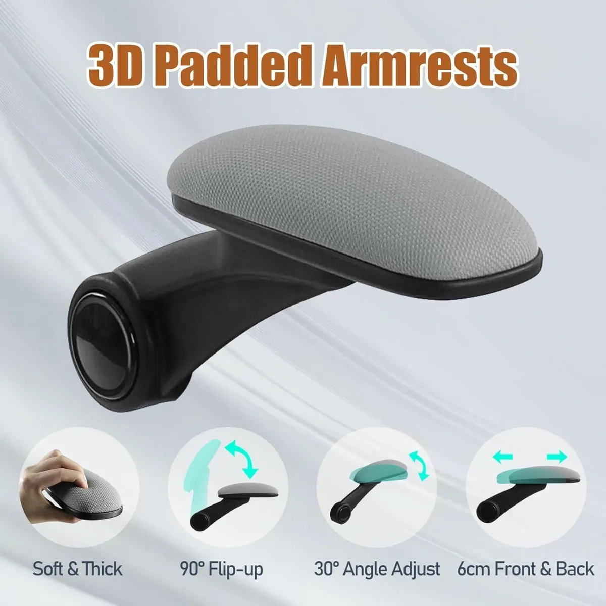 Ergonomic Office Mesh Desk Chair Padded Armrests - Image 4