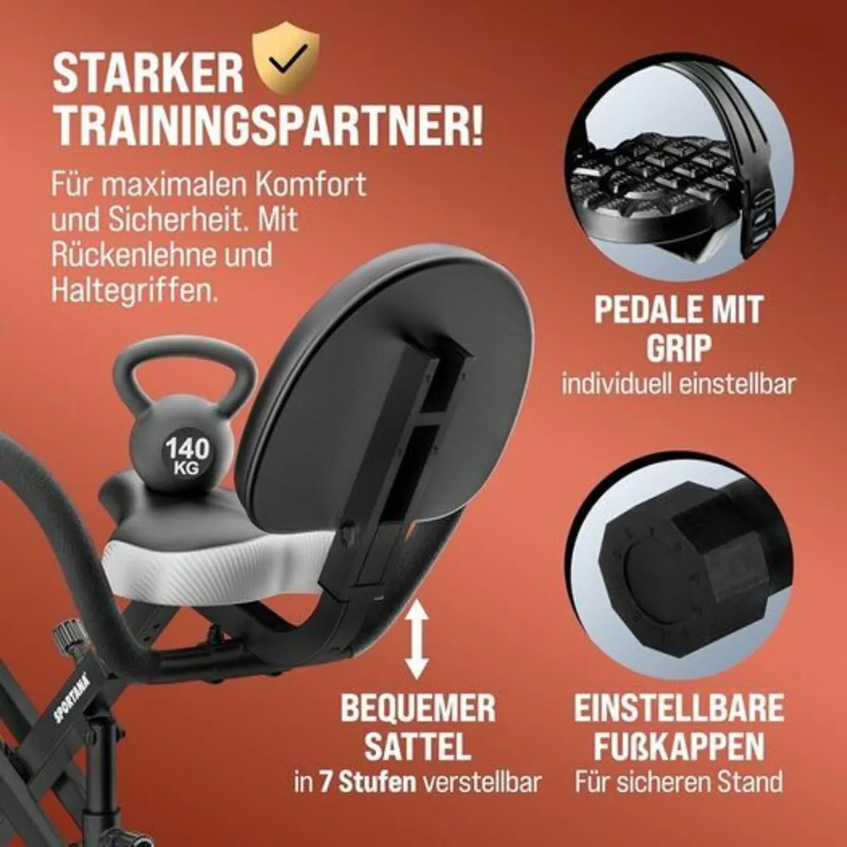 Foldable Exercise Bike 4 in 1with Resistance Bands - Image 2