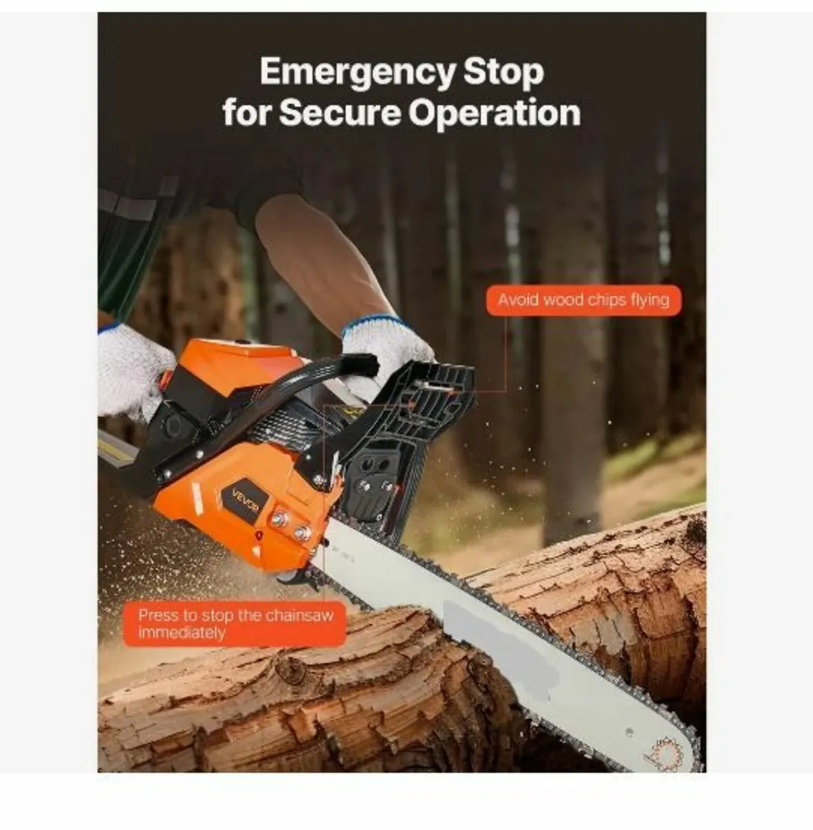 58 cc Gas Chainsaw, 20 inch Gas Powered - Image 2