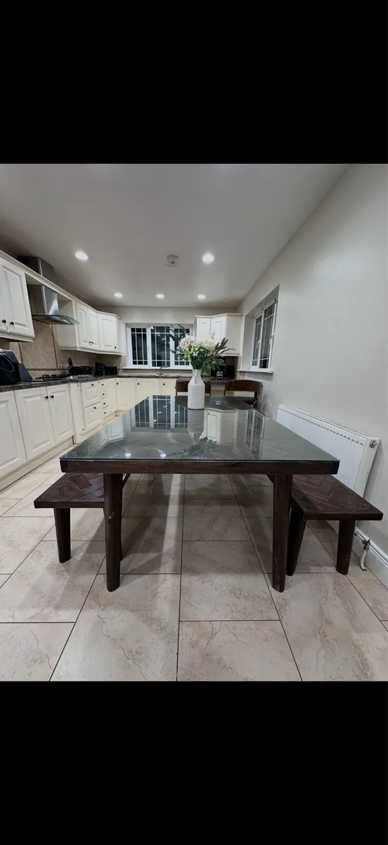 Kitchen table and benches - Image 1