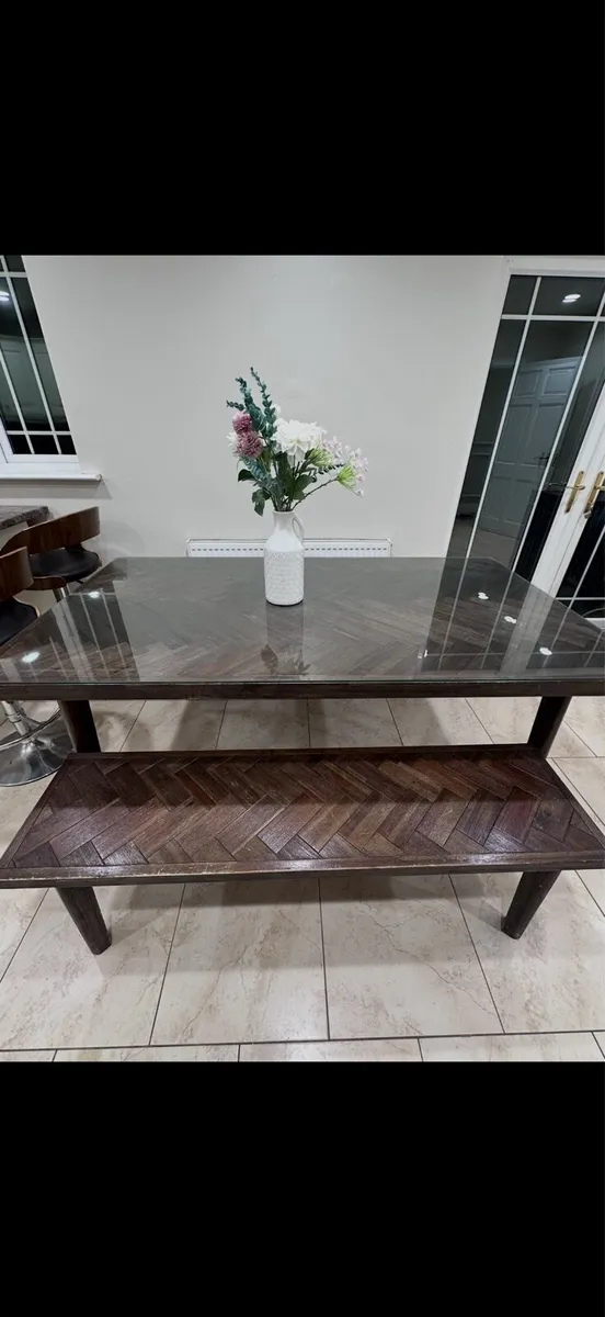 Kitchen table and benches - Image 2