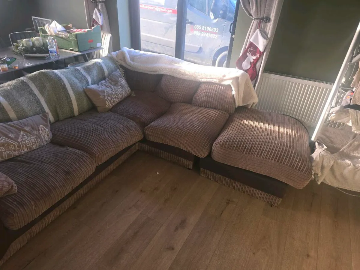 L shape sofa and stool - Image 1