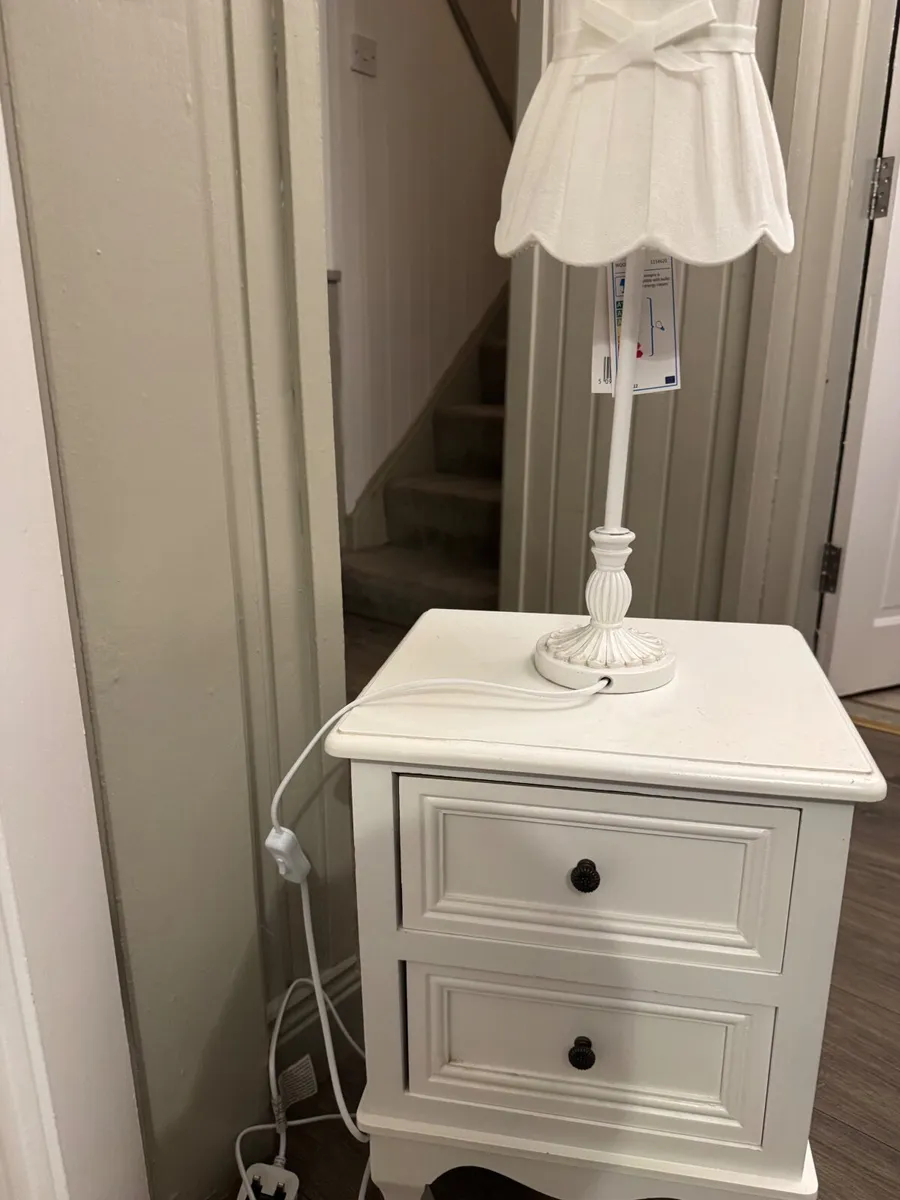 Set of two vintage white beside lockers - Image 1