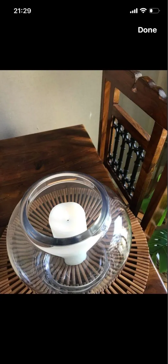 Glass vase with candle - Image 4