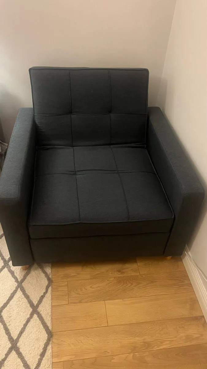 1 Seater Fabric Accent Chairs Bed - Image 1