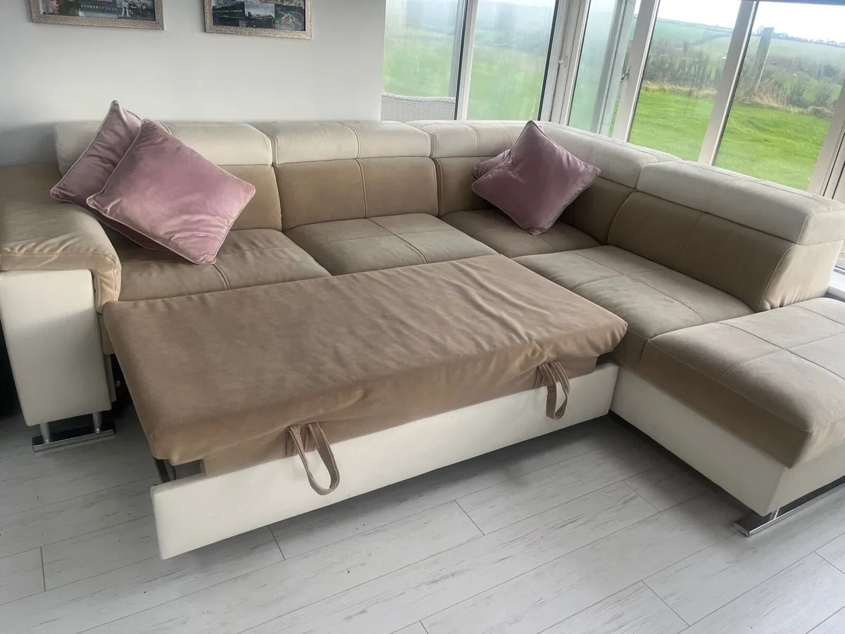 Corner couch beige & cream - Image 2