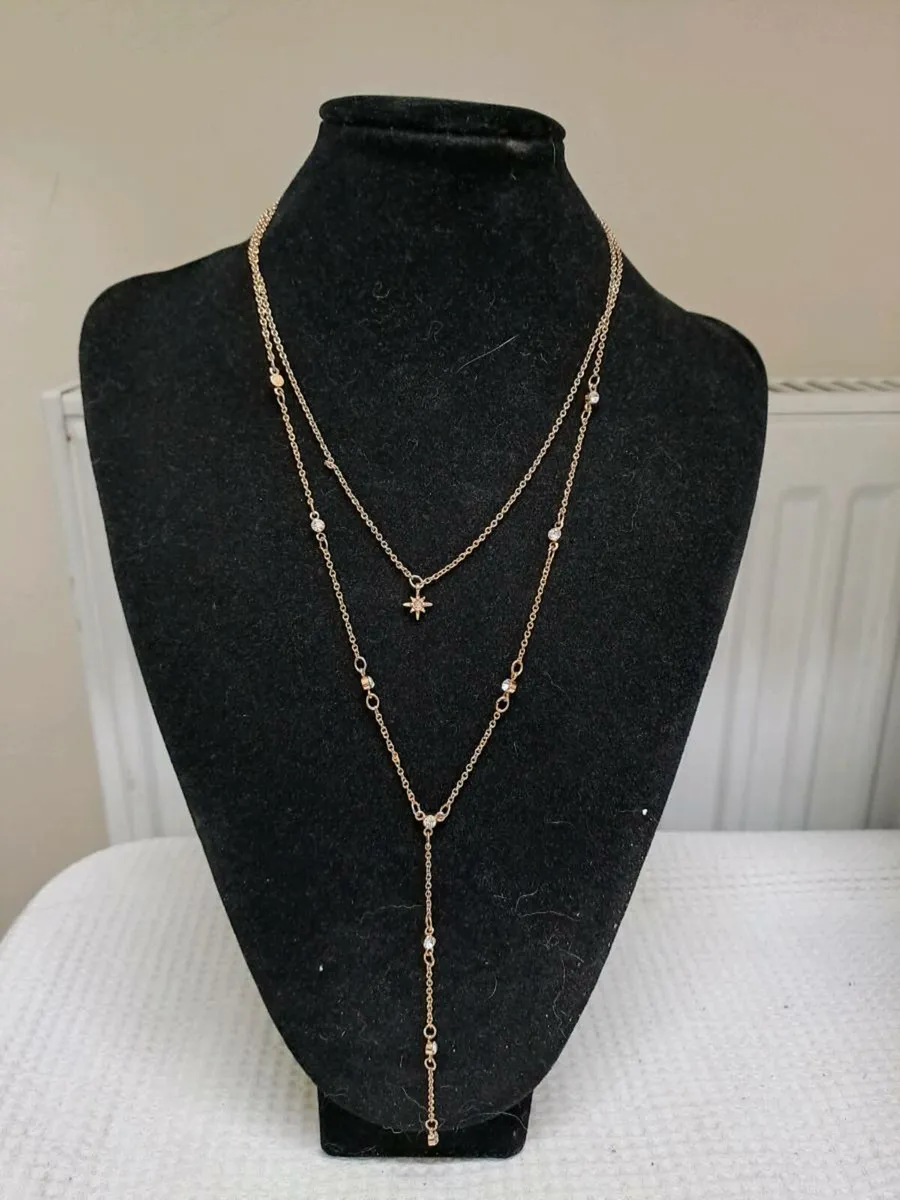 SIX Gold-Tone Layered Star Necklace - Image 1