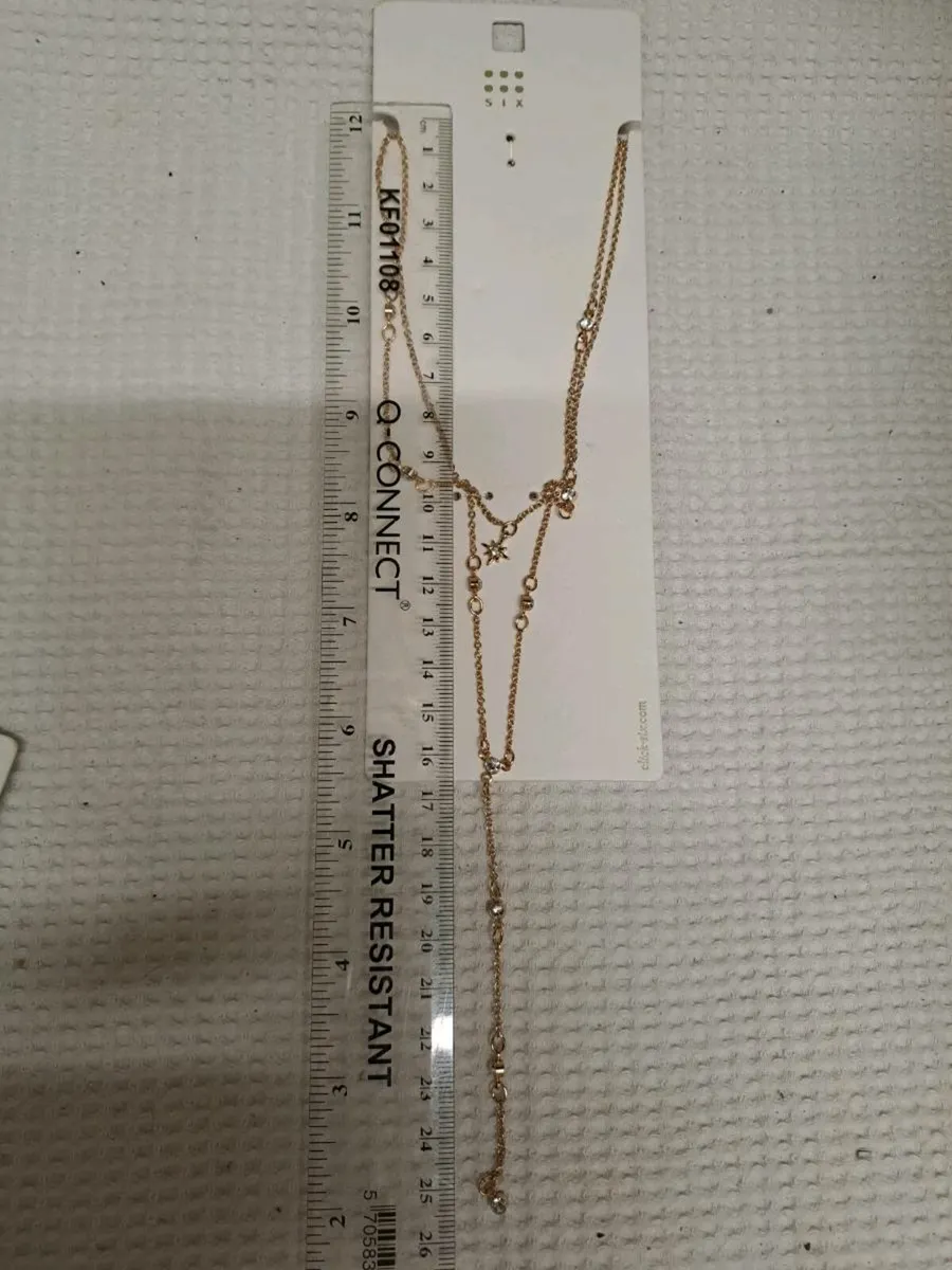 SIX Gold-Tone Layered Star Necklace - Image 3