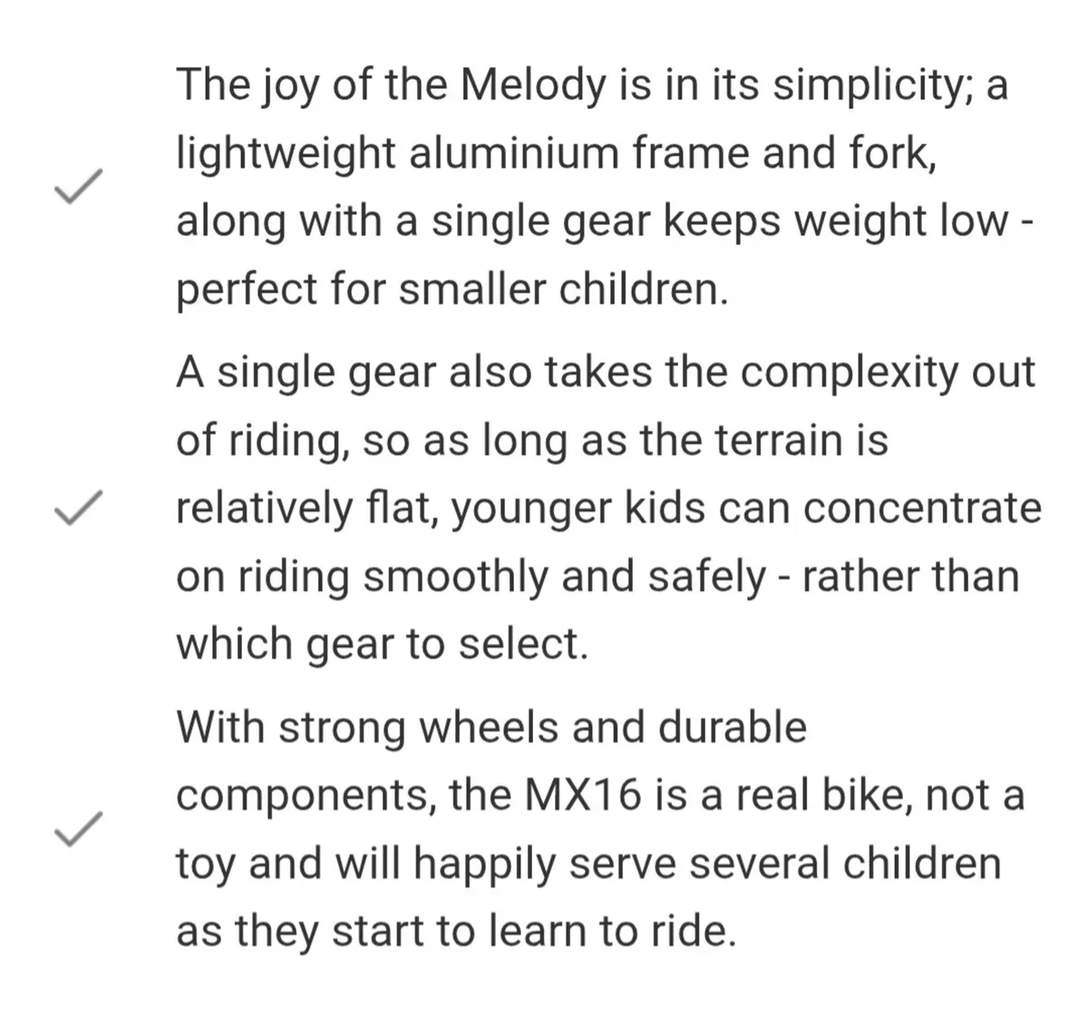 Ridgeback Melody 16inch Kids Bicycle - Image 2