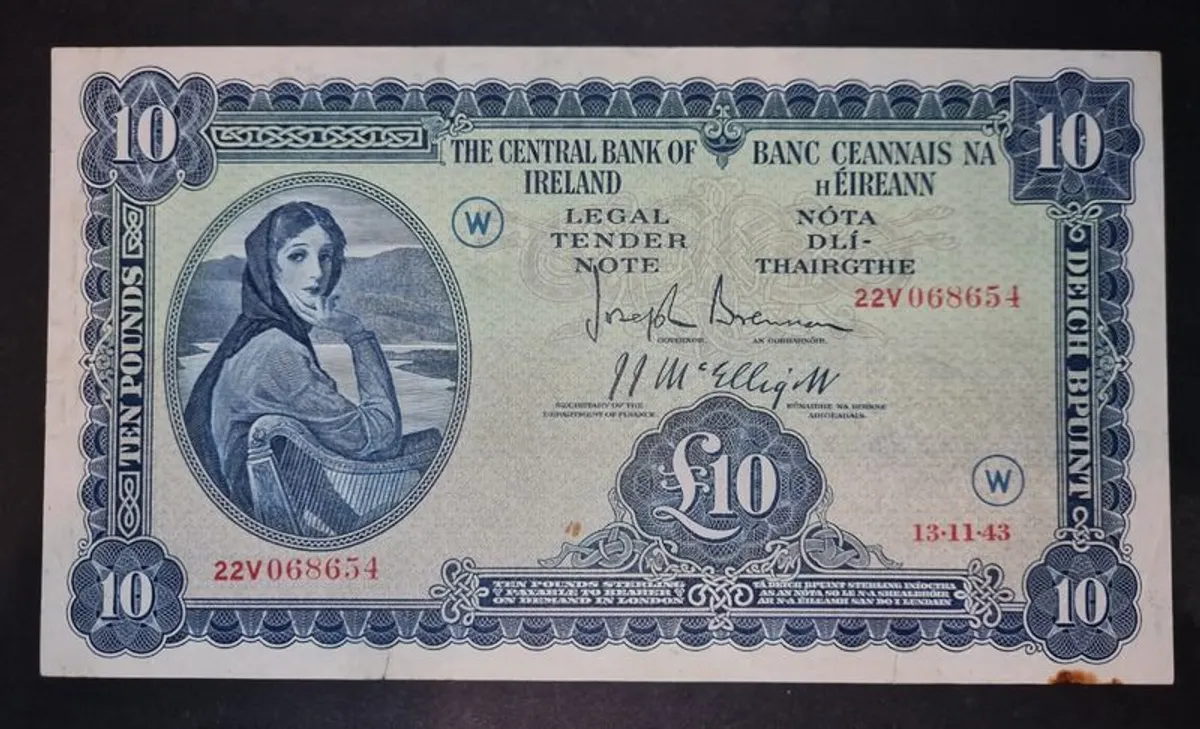 1943 (W) Lady Lavery 10 pound war code Banknote for sale in Co. Limerick  for €550 on DoneDeal