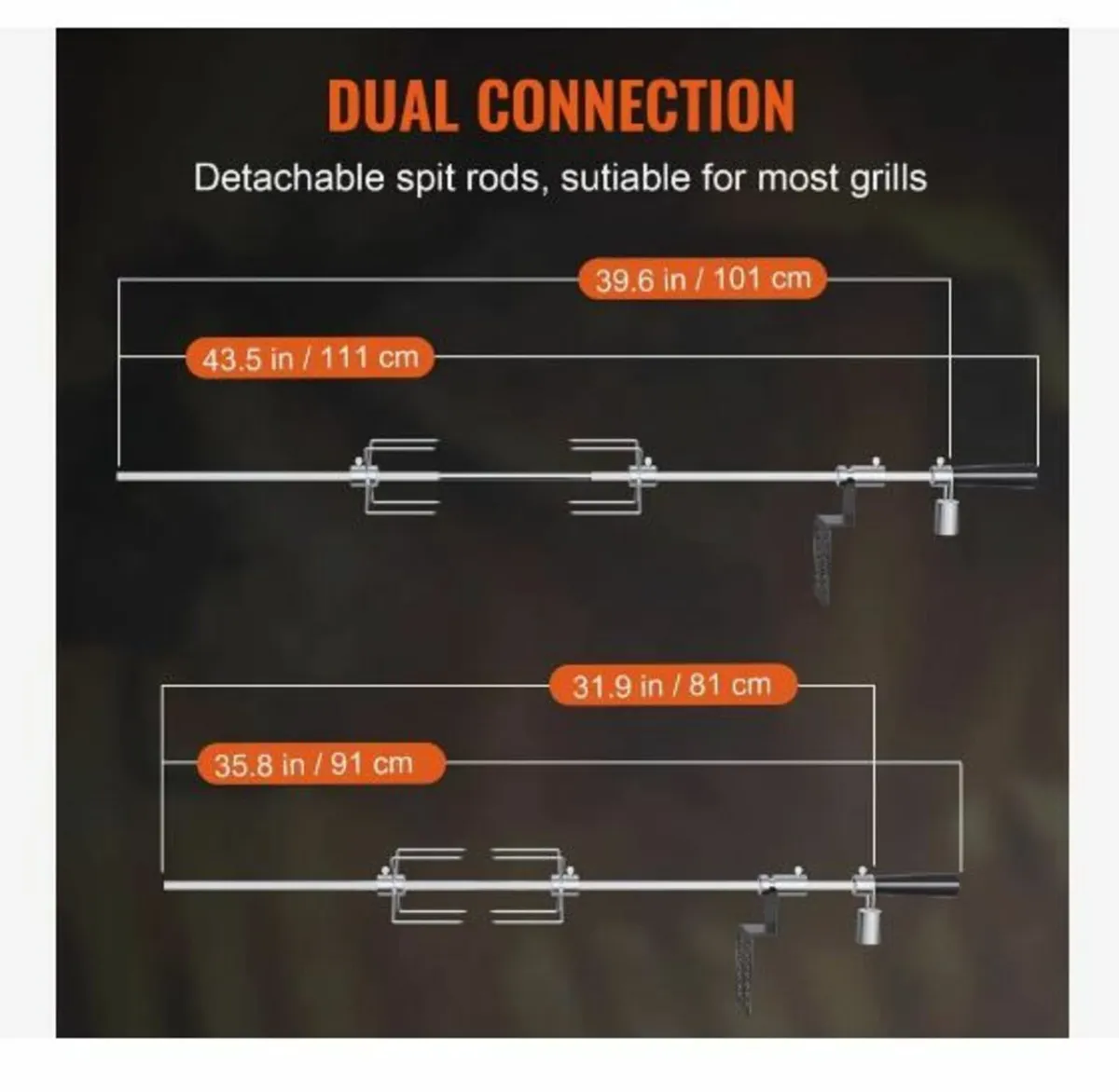 Universal Grill Rotisserie Kit BBQ Roaster - Image 4