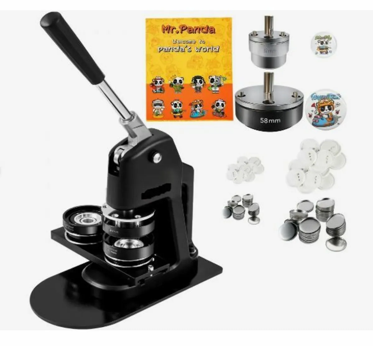 Button Maker Machine, Multiple Sizes 1.25+2.25 Inc - Image 1