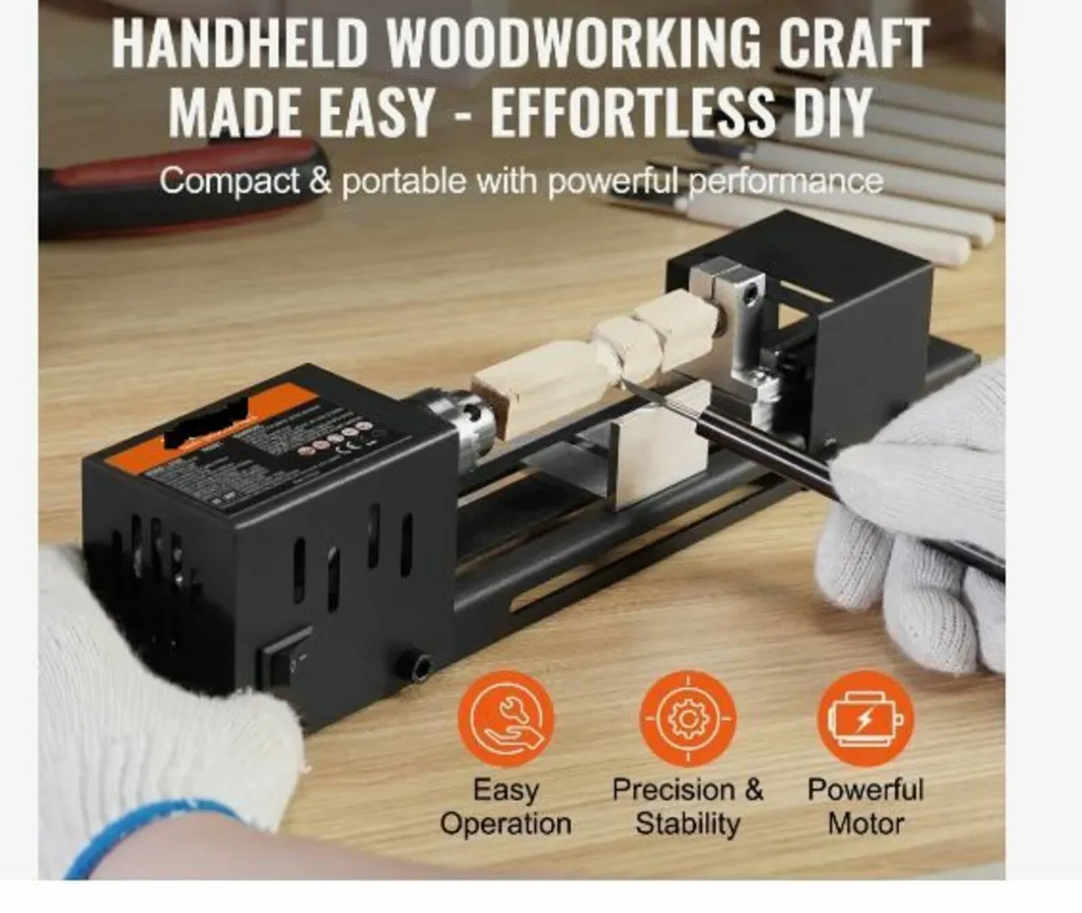 Mini Lathe Machine, 7 cm x 16 cm - Image 2