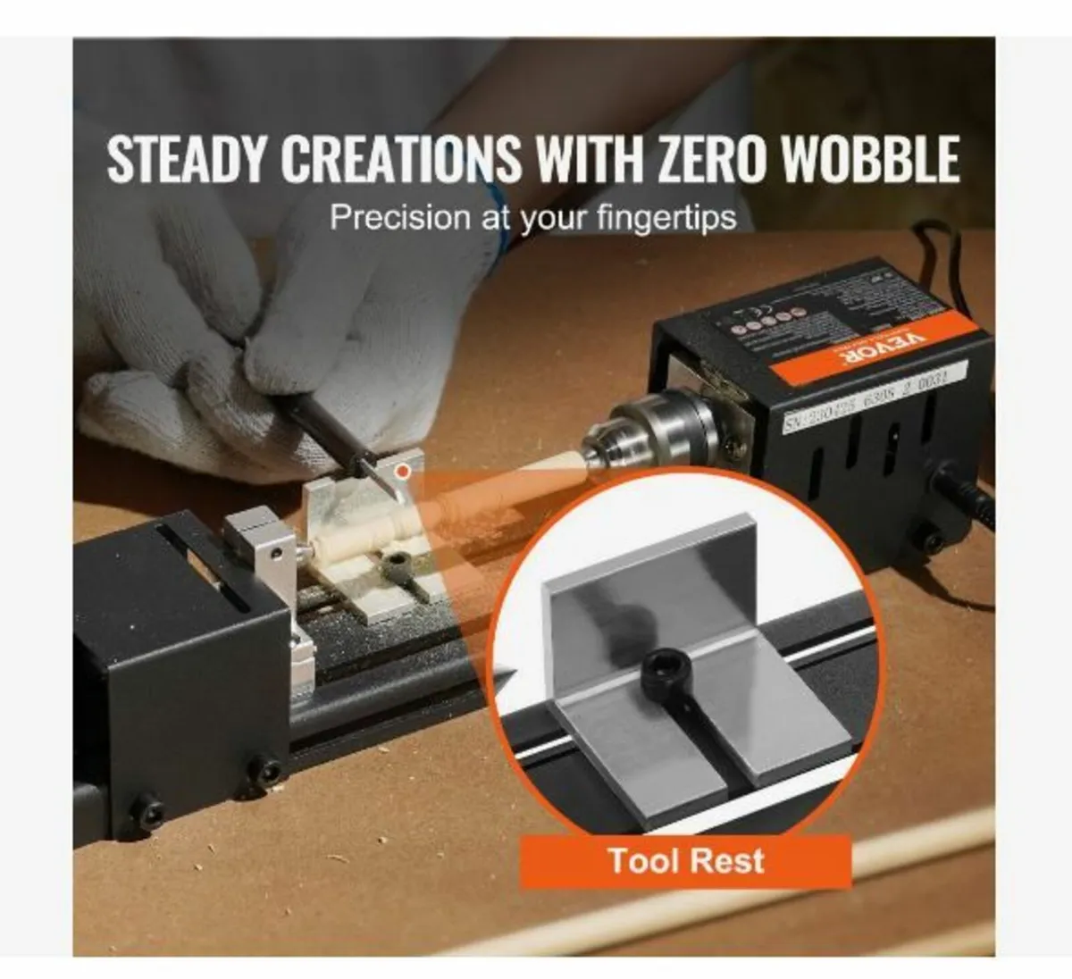 Mini Lathe Machine, 7 cm x 16 cm - Image 3