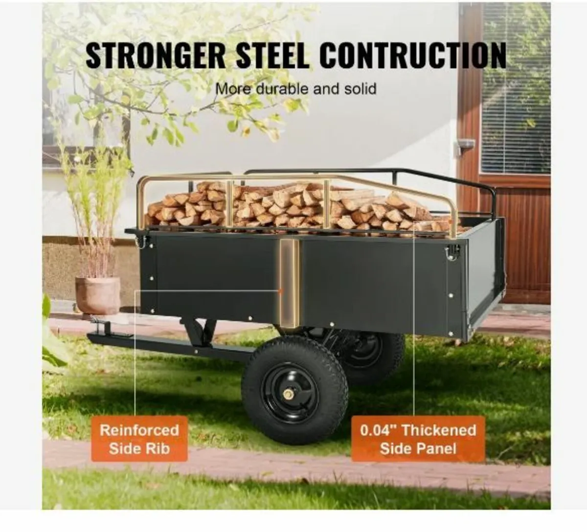 Heavy Duty ATV Trailer Steel Dump Cart - Image 4