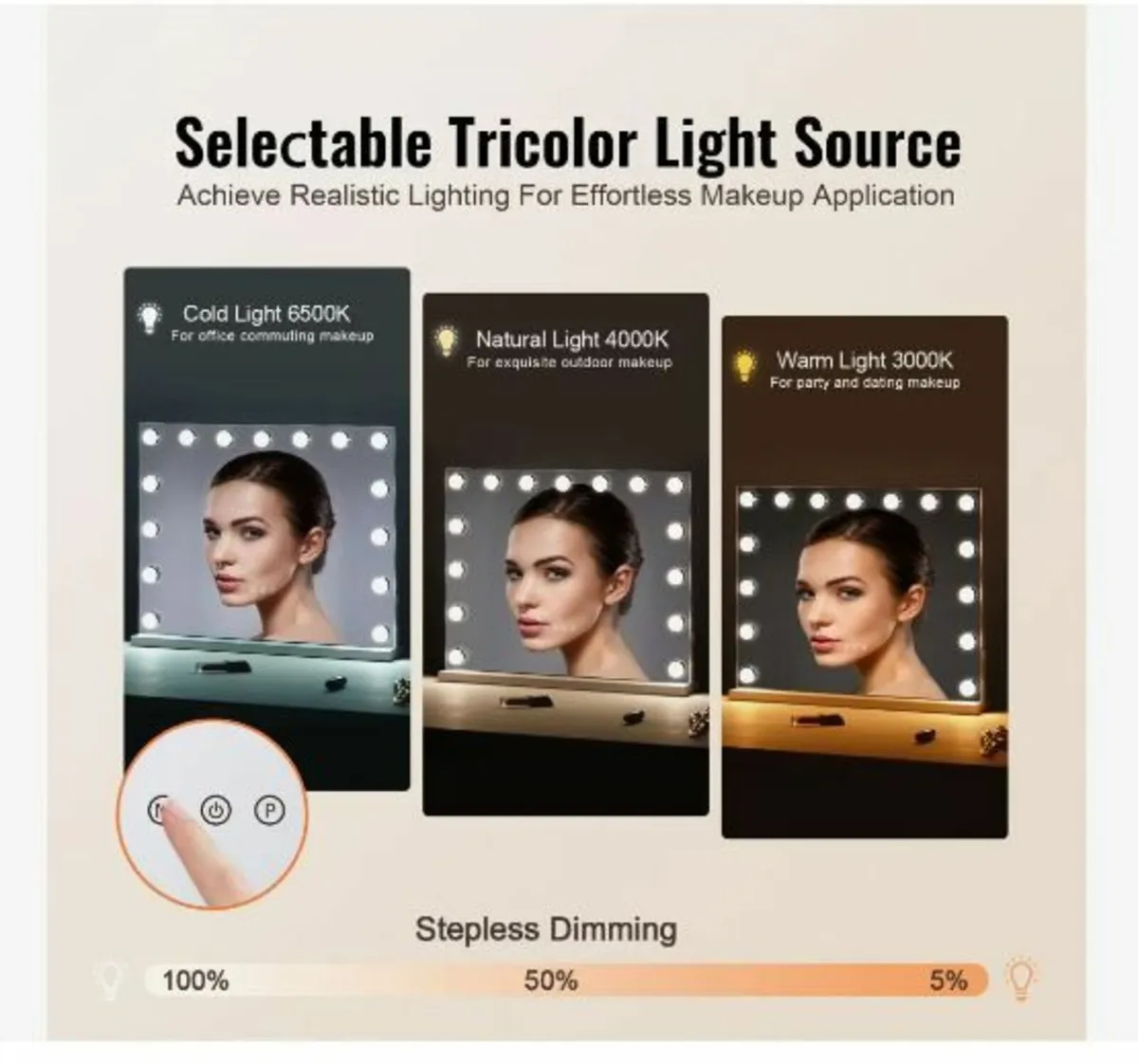 Hollywood Vanity Mirror With Lights - Image 2