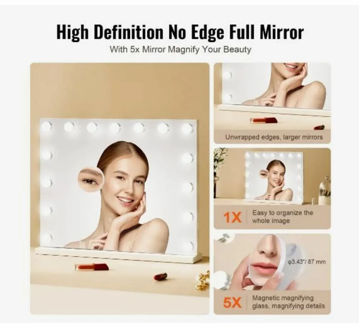 Hollywood Vanity Mirror With Lights - Image 3