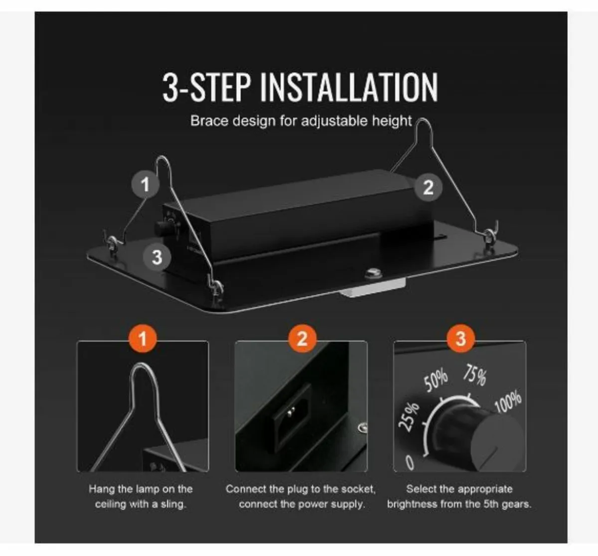 LED Grow Light, 150W Full Spectrum Dimmable - Image 2