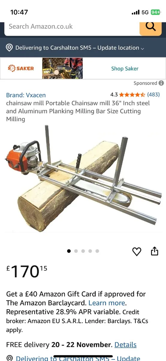 Chainsaw mill