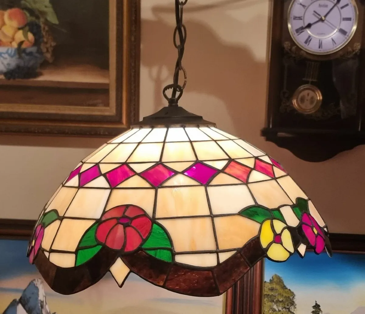 Tiffany Style Ceiling Pendant Lamp 18" Wide Shade - Image 4