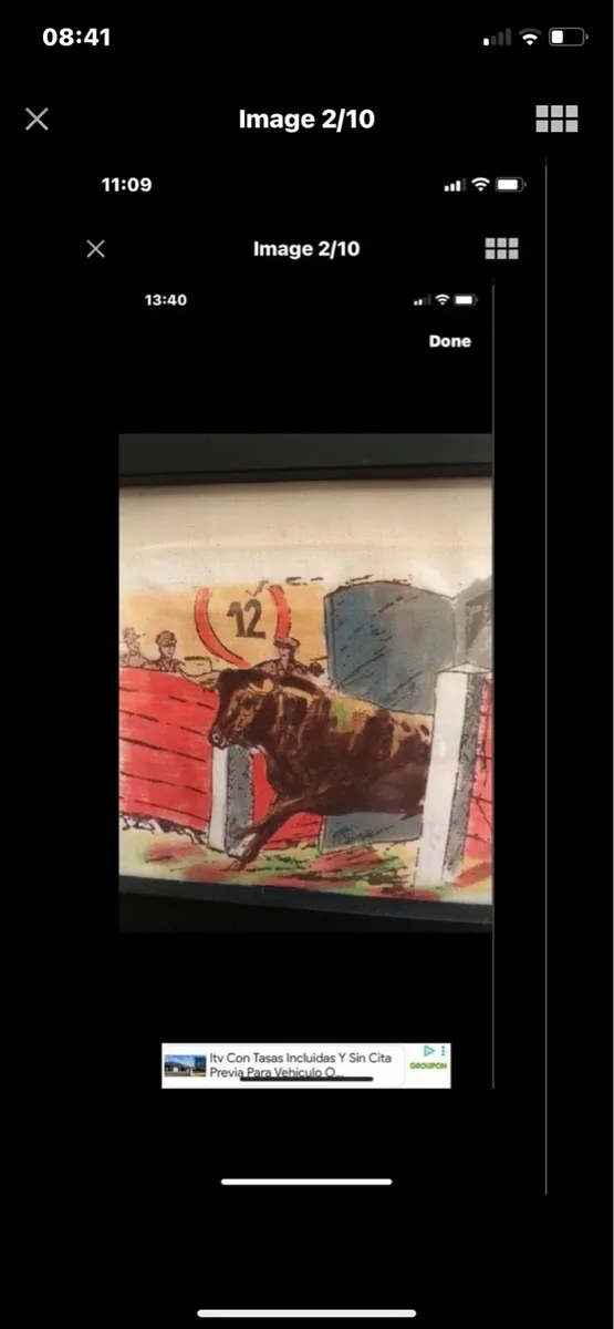 Spanish Bullfighting - Art on Linen - Image 2