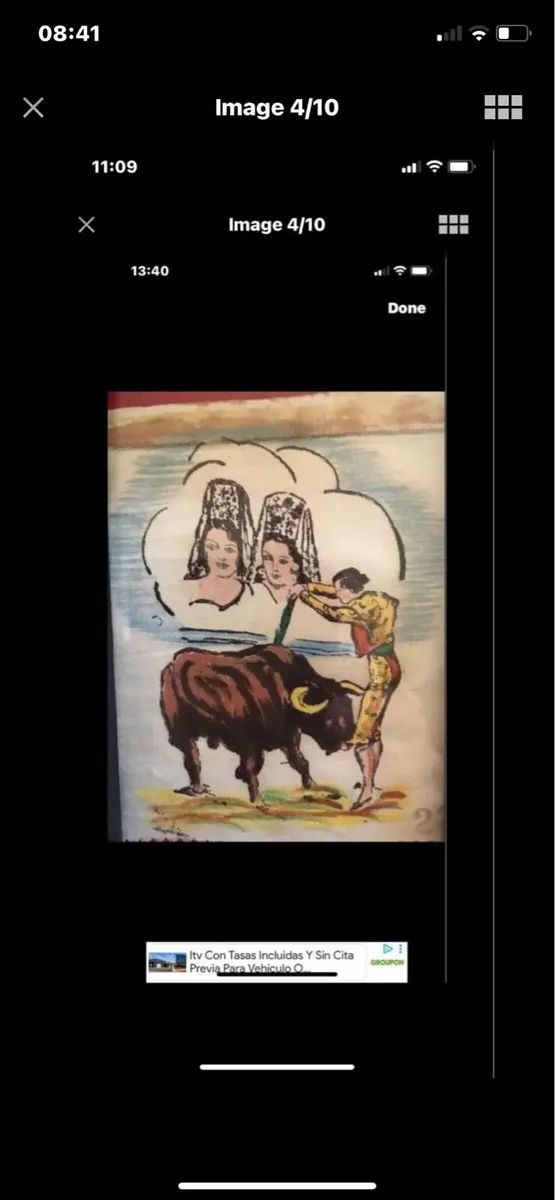 Spanish Bullfighting - Art on Linen - Image 4