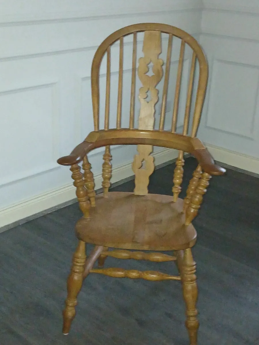 Antique Yorkshire windsor arm chairs - Image 2