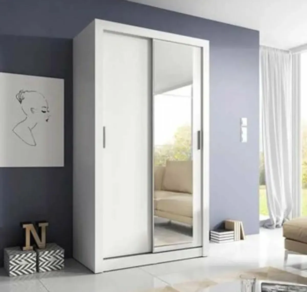 Denmark Sliderobe 1.5m White free delivery - Image 1