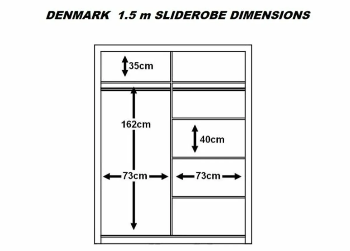 Denmark Sliderobe 1.5m White free delivery - Image 2