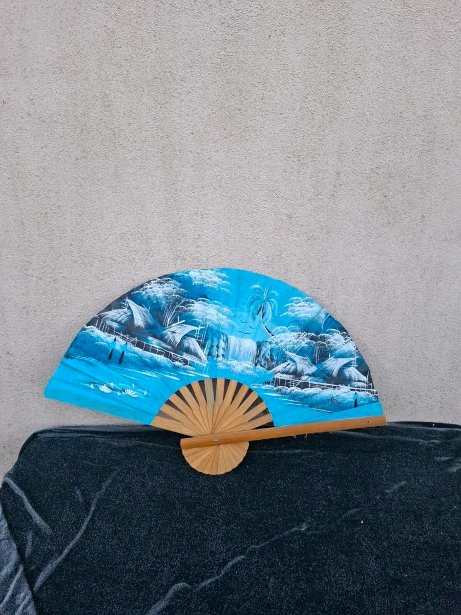 Blue decorative medium fan