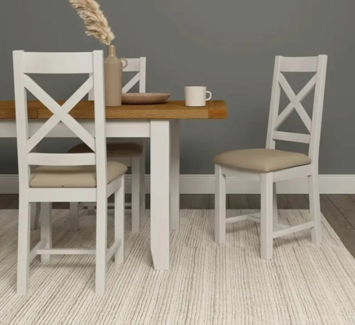 Windsor Large Extending Dining Table Ivory - Image 1