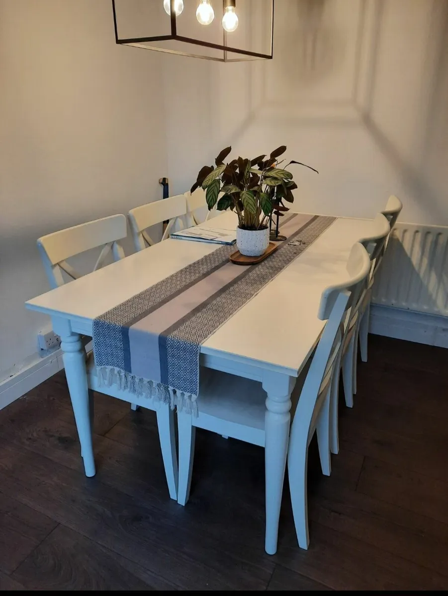 IKEA Extendible Dining Table & 6 Chairs - Image 1
