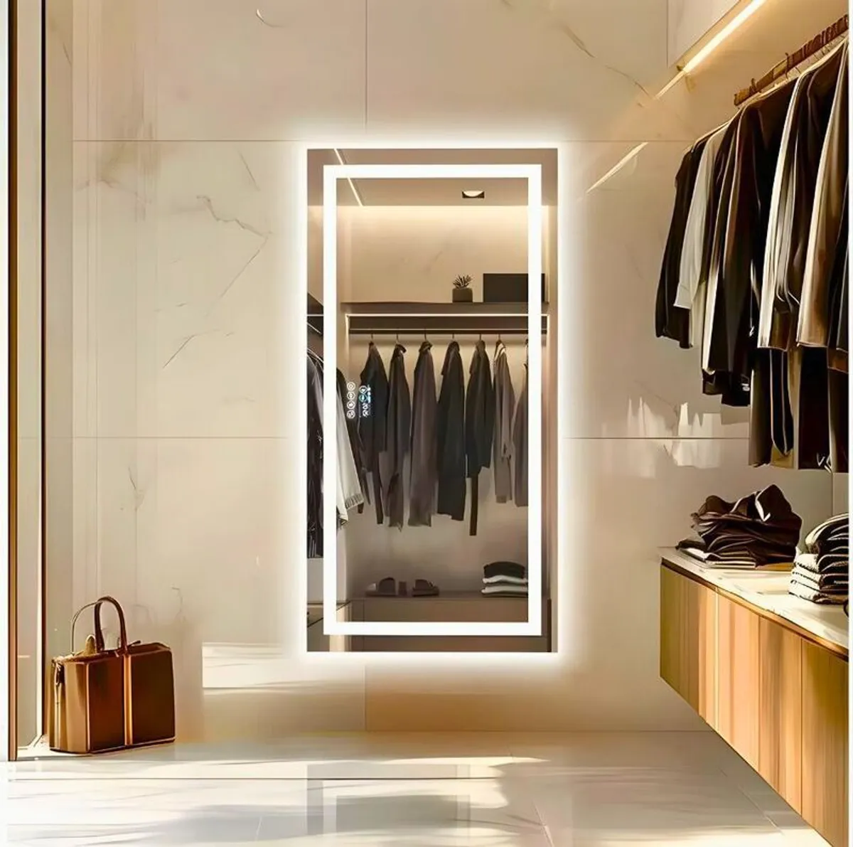 Large LED Mirror 60x100 Bluetooth Speakers - Image 4