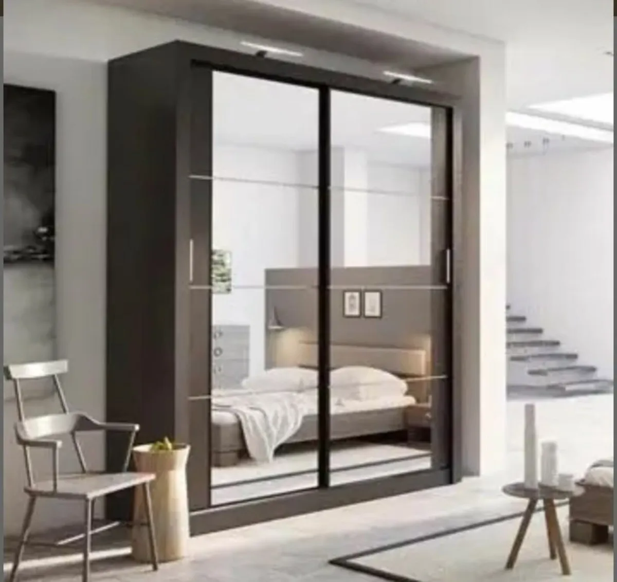 Cuba Sliderobe 1.81m Matt Black free delivery - Image 1