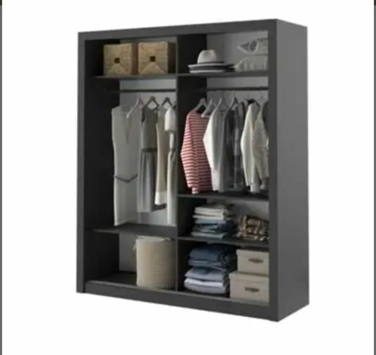 Cuba Sliderobe 1.81m Matt Black free delivery - Image 3