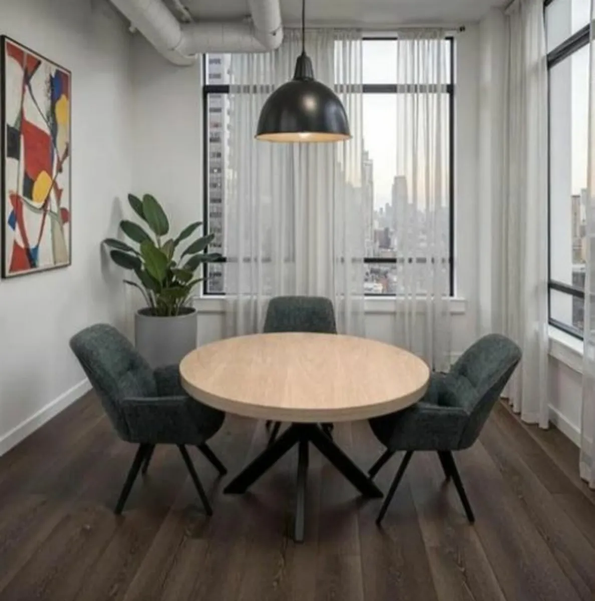 Manor Oak Round Dining Table free delivery