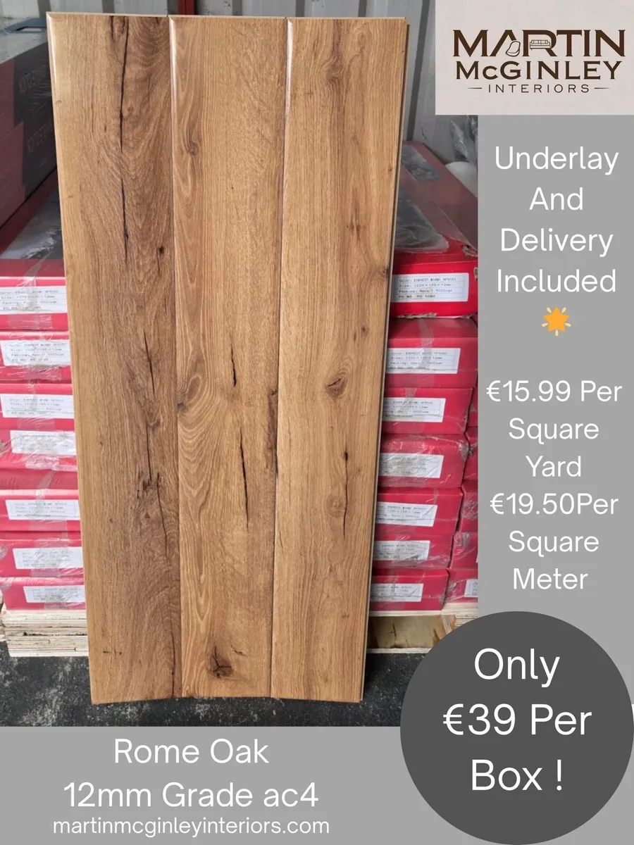 New Rome 12mm High Gloss Laminated Flooring - Image 3