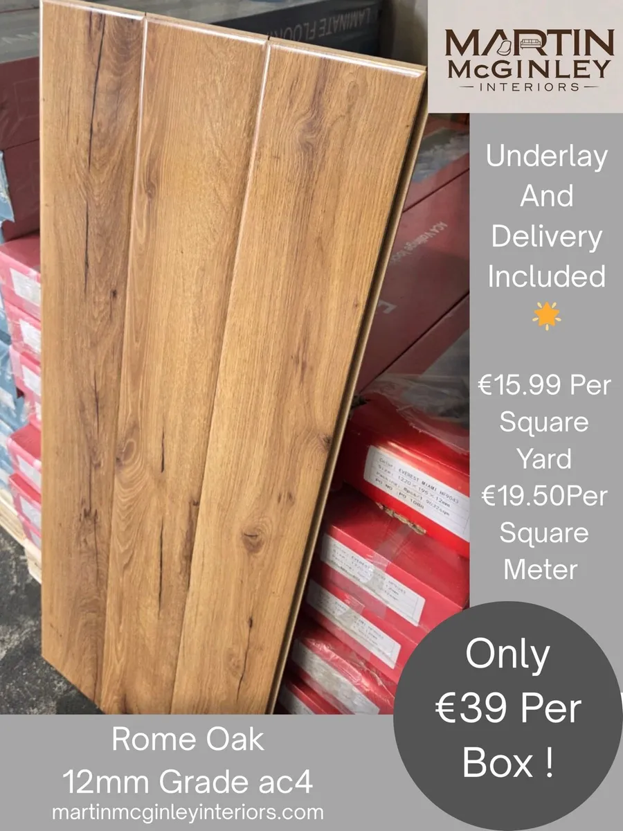 New Rome 12mm High Gloss Laminated Flooring - Image 4