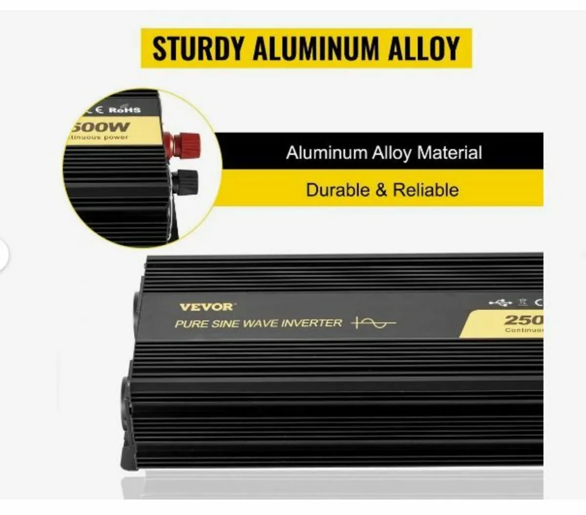 Pure Sine Wave Inverter 2500W Power Inverter DC 12 - Image 2