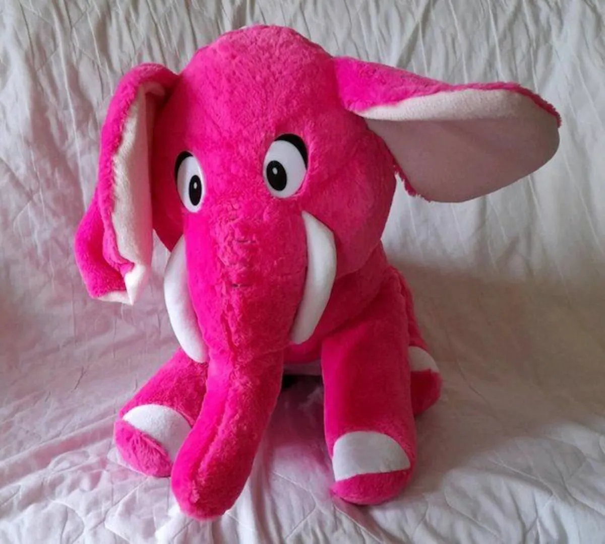 Large plush pink elephant