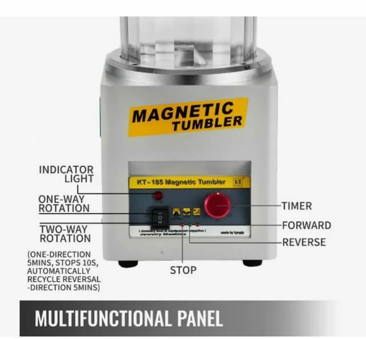 KT-185 Magnetic Tumbler 180mm Jewelry Polisher - Image 3