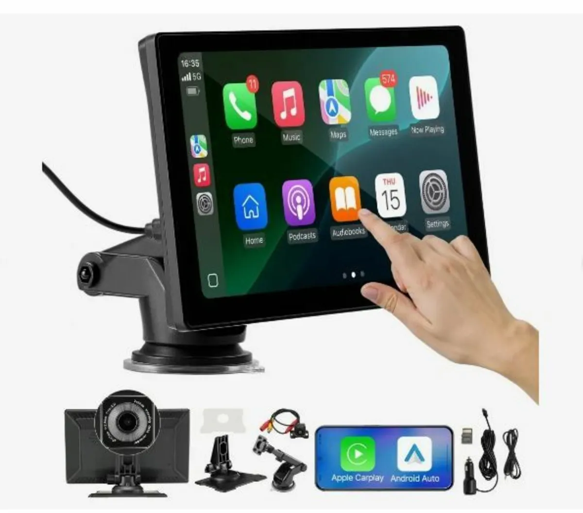 Wireless Car Stereo, 228.6mm HD Portable Radio - Image 1