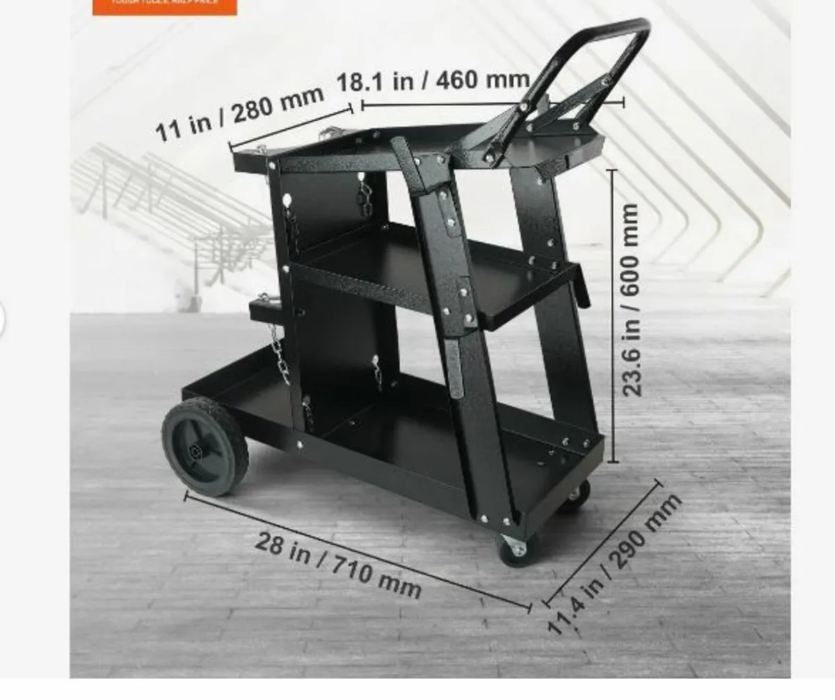 Welding Cart, 3-Tier Heavy Duty - Image 2